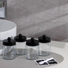 A set of baths for a bathroom, 4 pcs 270 ml, glass, black color