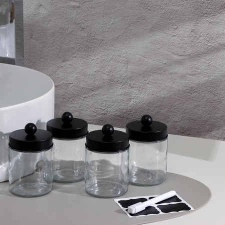 A set of baths for a bathroom, 4 pcs 270 ml, glass, black color