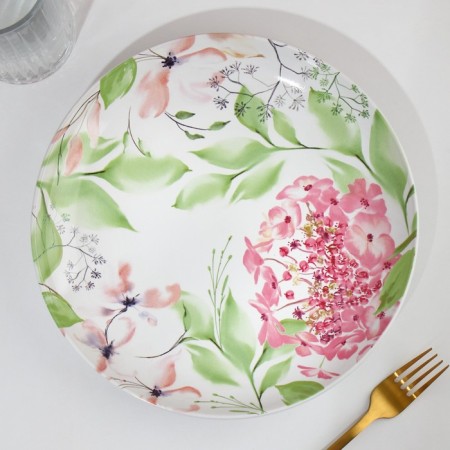 Ceramic “Watercolor” plate, 25.5 cm, white color-2
