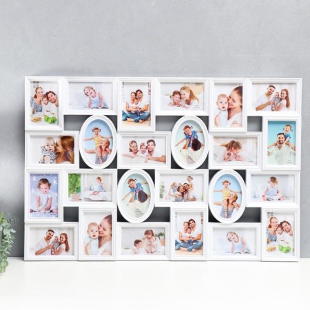 Photo frame plastic in 24 photos 10x15 cm "Big Family" White 59x88 cm