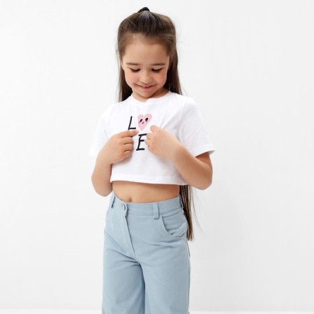 T -shirt Children's shortened KAFTAN "LOVE", p. 38 (146-152 cm), white-4