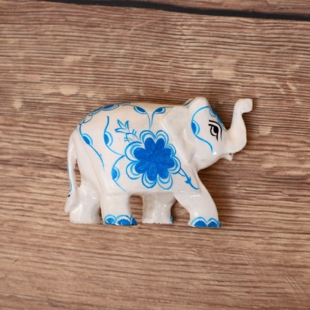 Souvenir "Elephant - Flower painting" Wood 8 cm-3