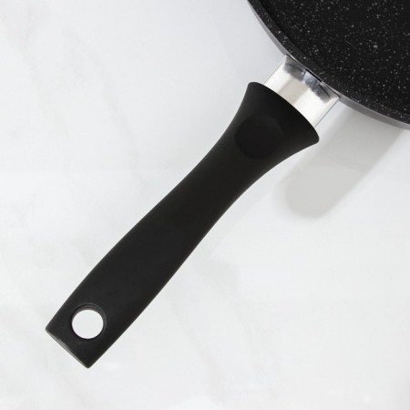Pan, d = 28 cm, plastic handle, anti -stick coating, dark marble color-3