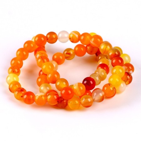 Beads made of natural stone "Yellow Agat" set 58 pcs., Size 1 pc. - 6 mm-2