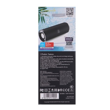 Portable column Borofone BR1 Beyond, 5 W, BT5.0, AUX, Microsd, USB, 1200 mAh, black-5