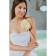 Body washcloth with a handle of a share, 50 g, white color