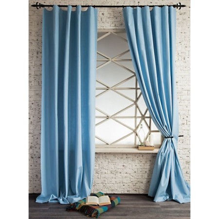 Billy curtains with grabbing, 170 x 270 cm - 2 pcs, blue