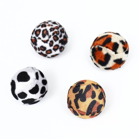 Textile ball "Leopard", 4 cm, mix of flowers-3