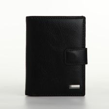 Male purse on magnet 3 in 1, department for auto documents, passports, black color
