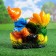 Garden figure "Dwarf with a frog on a log" 25x26x12cm