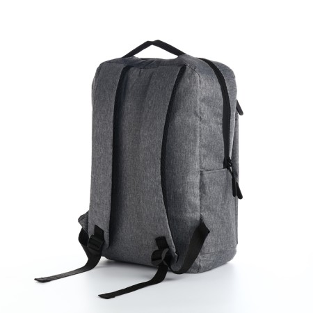 Male backpack on a zipper, 2 external pockets, with USB, gray color-3