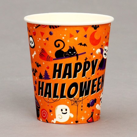 A glass of paper "Happy Halloween", in a set of 6 pcs.-2