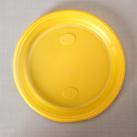 Plastic plastic disposable dining room, d = 20.5 cm, yellow color-1