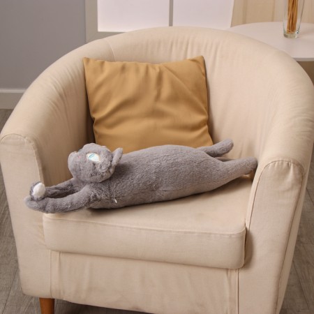 Soft toy "cat", 70 cm, gray color-1