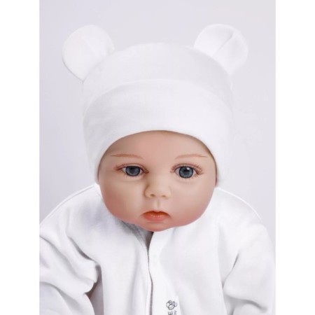 Children's cap Amarobaby Nature Essence Bear, size 42-44, Milk color-4