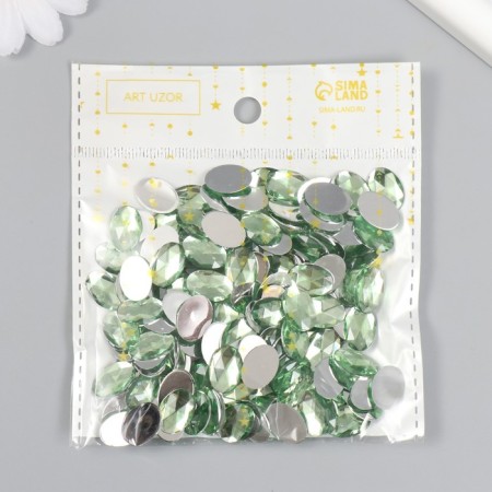 Decor for creativity Plastic "Rhil of oval. Light green" set of 150 pcs 1x1.4 cm-3