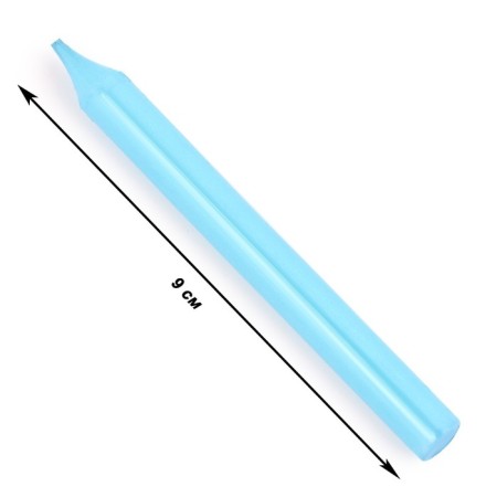 Set of candles for the Manhattan cake, 9 cm, 8 pcs, 24 minutes, blue metallic-1