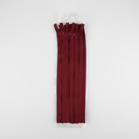 Lightning secret, No. 3, non -proceeding, automatic lock, cotton, 30 cm, burgundy color-2