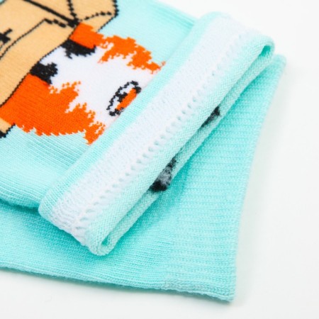 Women's socks "Fox in the box", mint color, size 23-25-3