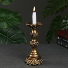 Summary on a carved round stand, gold 11x11x25 cm, for a candle d = 5.5 cm