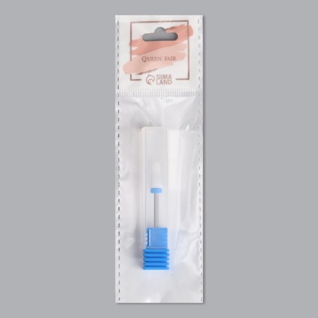 Ceramic milling cutter for the “cone” manicure, medium cut, 6 × 13 mm, in a plastic case, white color-6