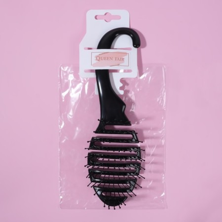 The comb is massage, ventilated, with hook, 7 × 22 cm, black color-3
