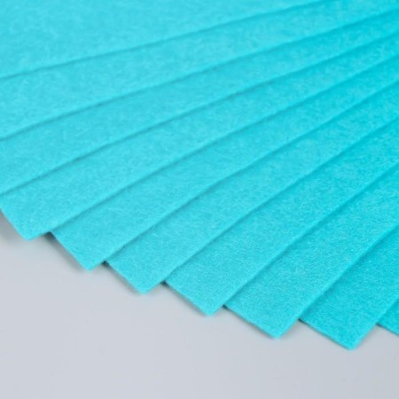 Soft felt "Blue turquoise" 1 mm (set of 10 sheets) A4 format format-3