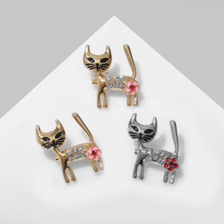 Brooch "Kithe" with a flower, color mix (indivisible packing 12 pcs., Price per pcs.)-1