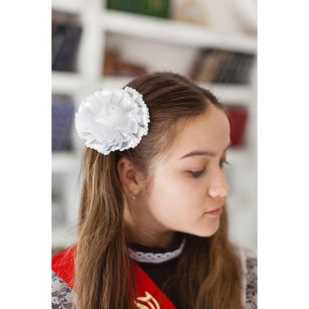 Hair elastic band Bant "Schoolgirl" Lace Rose, D-10 cm, white-2