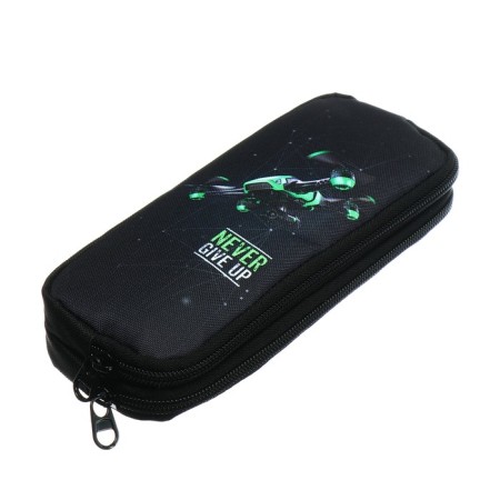 Penal soft, 2 compartments, voluminous, 90 x 220 x 40 mm, Stavia "drone" black/green 86242-1