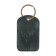 Key leather keychain, label, rectangular, genuine leather, green, deer