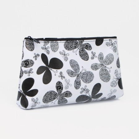 Cosmetic bag with lightning, white/black color