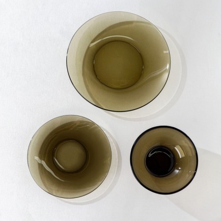 Set of basilico table, 44 items, brown color-1