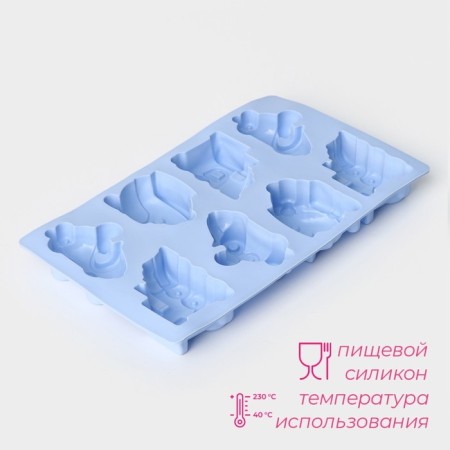 Baking uniform “Transport”, silicone, 29 × 17.5 cm, 8 cells (7.5 × 5.8 cm), color mix-2
