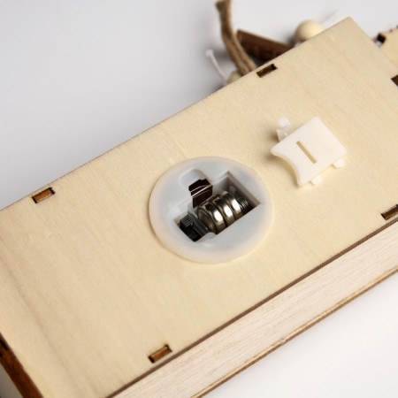 LED figure "Gift Factory" 7.5 × 22 × 5 cm, wood, batteries LR1130x3, glow warm white-2