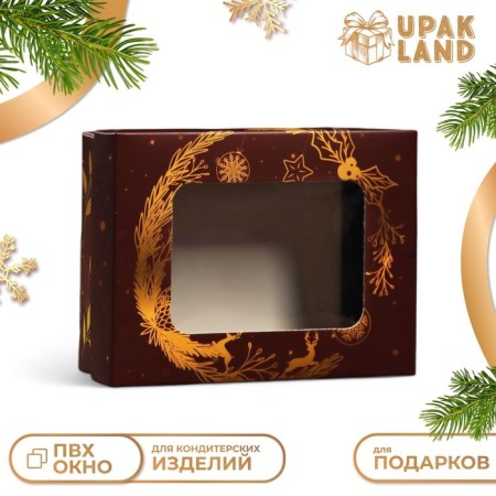 The box is folding, the lid is, with the “New Year's fairy tale” window 16.5 x 12.5 x 5.2 cm