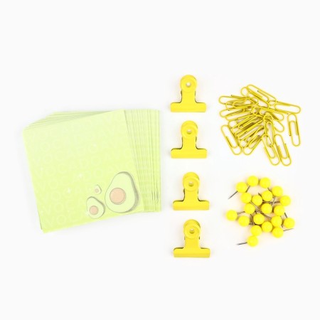 Set "Be like Avocado", a block of paper 150 liters, paper clips, buttons, clamps-1