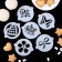 A set of culinary stencils for decorating baking "Bouquet", 8 pcs: 2 pcs d = 20 cm, 6 pcs d = 8 cm