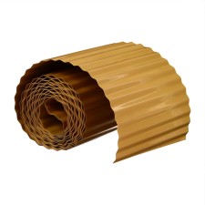 Border tape, 0.2 × 9 m, thickness 0.6 mm, plastic, corrugation, beige, Greengo