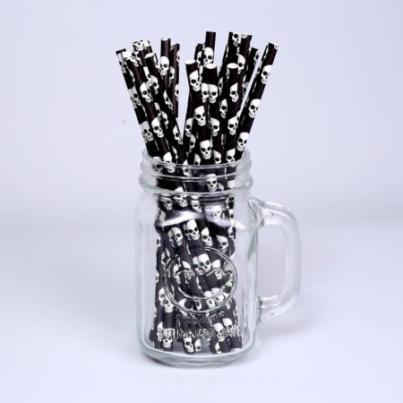 Pipe for cocktail "Skull", in a set 25 pieces-1