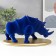 Polystone souvenir "Blue rhino on the stand" FLCA 12.8x22.5x13.5 cm