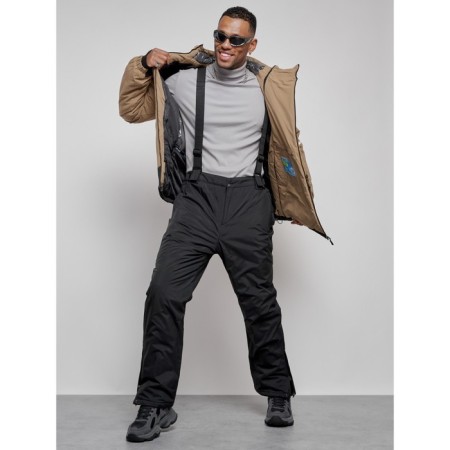Ski costume male winter, size 48, beige color-16