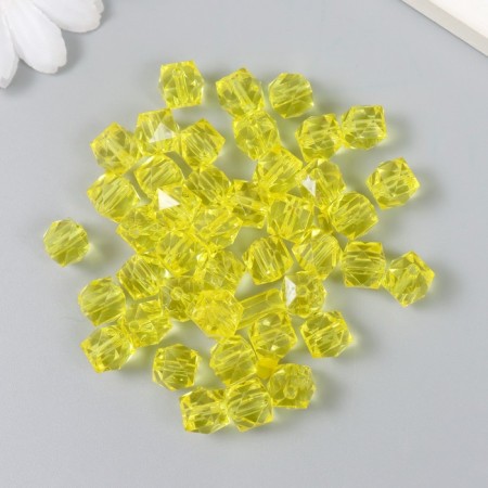 Plastic beads "Crystal polyhedron. Lemon" transparent set 20 g 1x1x1 cm-1