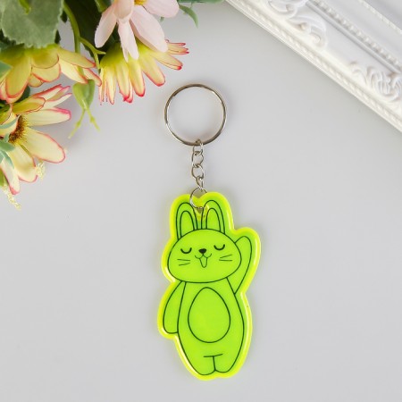 A keychain plastic reflective "Bunny - Hello!" Mix 6.7x4.1 cm
