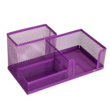 Chancellery trifle stand, 3 compartments, mesh, metal, lilac