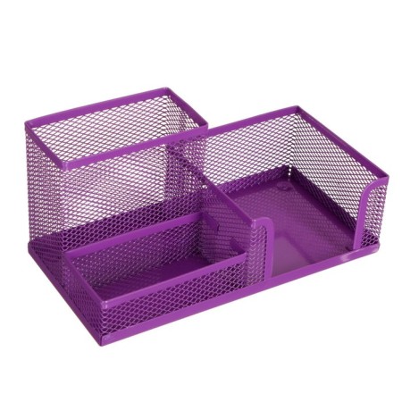 Chancellery trifle stand, 3 compartments, mesh, metal, lilac