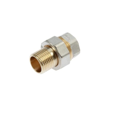 The connector "CTM", 1/2, "American", VP/HP, a pitch nut, straight, nickelled brass-1