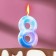 Candle in the cake on the spawn "Zvezdopad", the number is 8, 5.5 cm