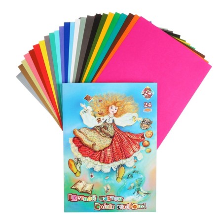 A4, 24 sheets, 24 colors "Wonderland. Rolen Nora", from colored cardboard