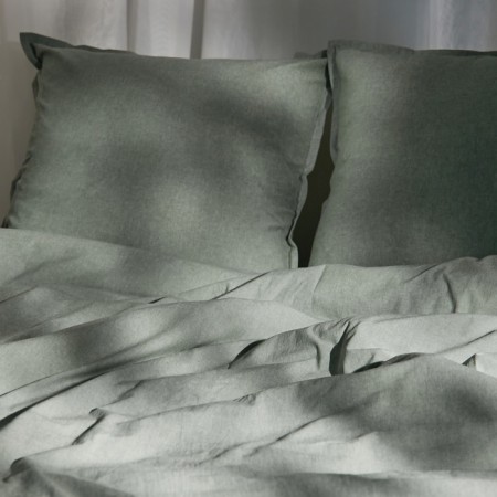 Pillowcase SL Home "Denim" 70*70+2 cm, central olive, 100% greedy cotton-3